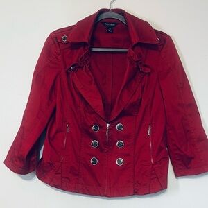 White House Black Market Red Trench Coat